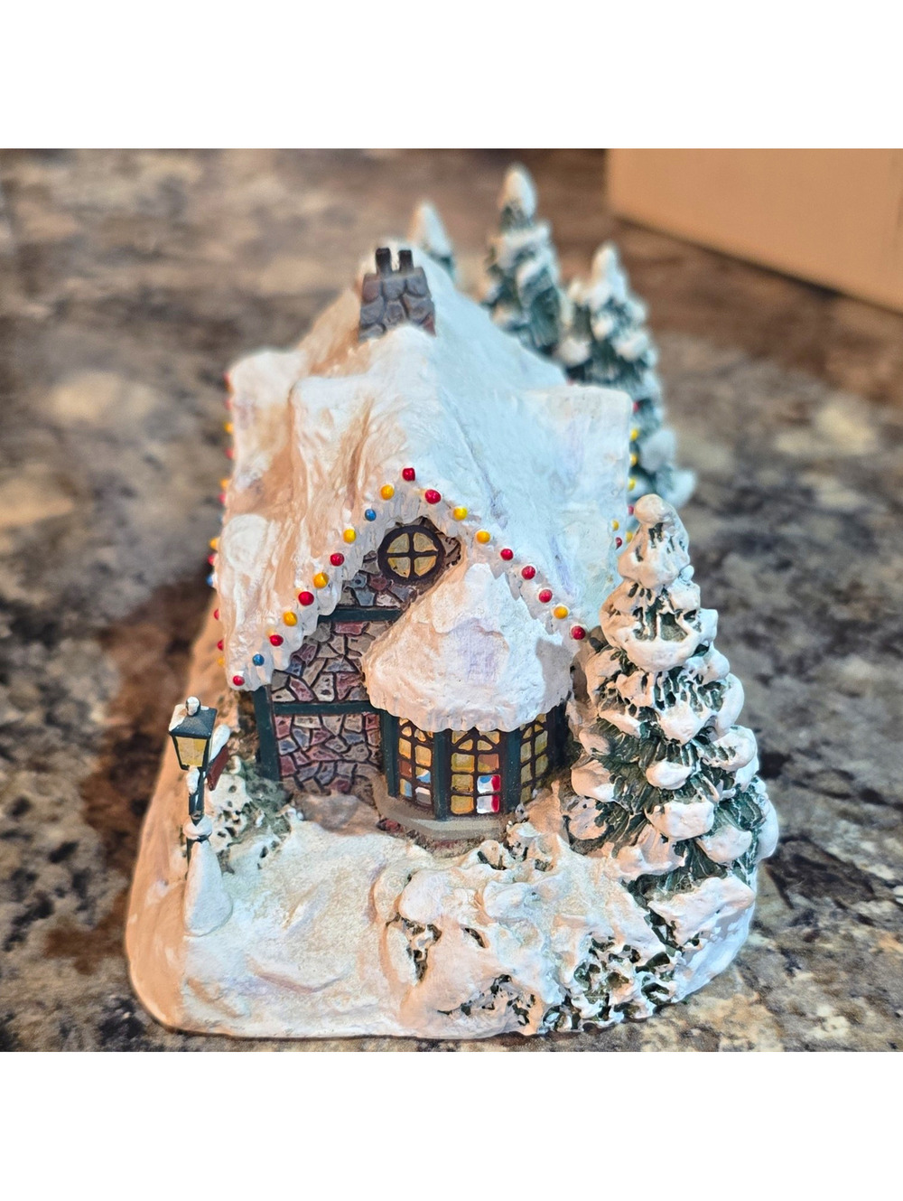 Hawthorne Thomas Kinkade Christmas Memories Silent Night House Resin 1995